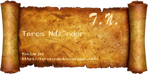 Tercs Nándor névjegykártya