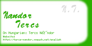 nandor tercs business card
